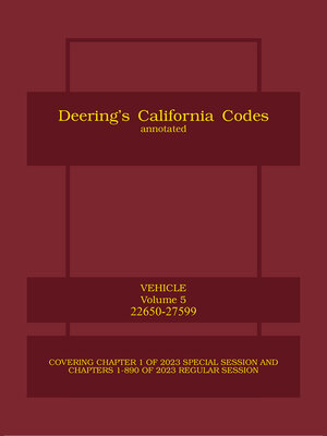 cover image of Deering's California Vehicle Code, Annotated